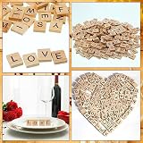NUDFSY 100pc Wood Letter Tiles Scrabble Crafts DIY Alphabet Coasters Crossword view 5