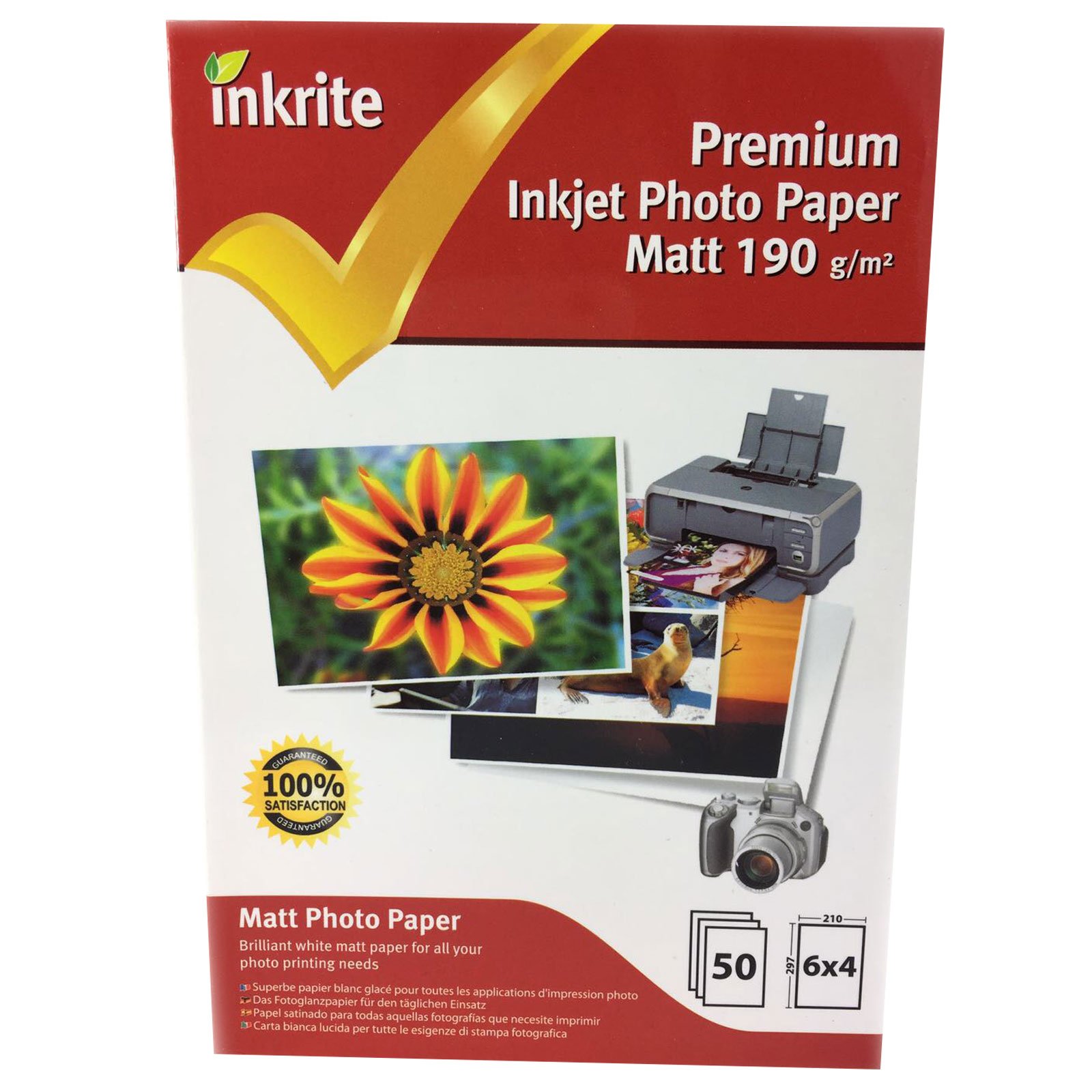 Inkrite 6 x 4 mm 190 GSM PhotoPlus Professional Paper - Matt (Pack of 50 Sheets)