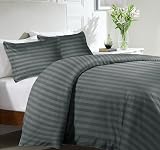 MOONLIGHT20015 Double Duvet Set Reversible Stripes Charcoal 200x200 CM view 2