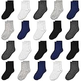 Kids Crew Socks, Mid Cut Socks for Toddler Kids Boys Girls(1-14 Years), 20 Pairs Athletic Mid Calf Sock Multipack