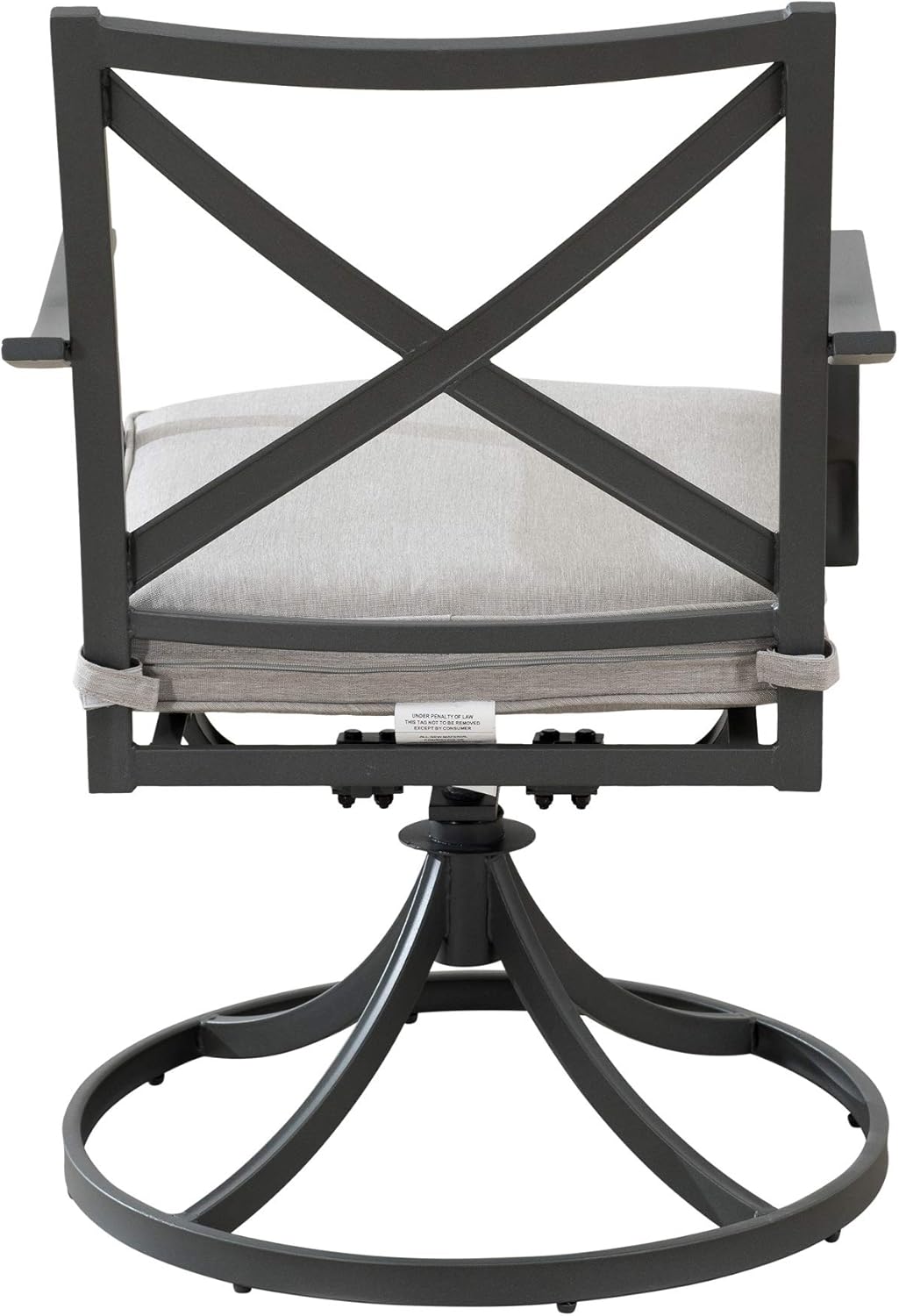  Brand - Ravenna Home Archer Steel-Framed Outdoor Patio Swivel Dining Chairs, Set of 2, 35"H, Gray : Garden & Outdoor