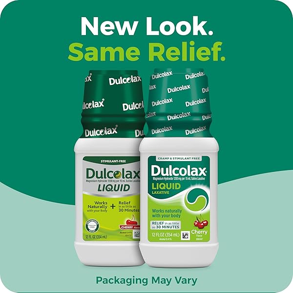 DULCOLAX SALINE LAXATIVE LIQUID, FAST & GENTLE CONSTIPATION RELIEF, NATURAL LAXATIVES, SOFTENS STOOL, CHERRY FLAVOR, MAGNESIUM HYDROXIDE 1200 MG, 12 FL. OZ.