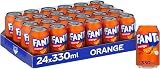 Fanta Orange Can 330 ml Pack of 24 | Refreshing Carbonated Soft Drink view 1