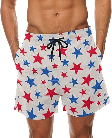 4th of july men's swim trunks