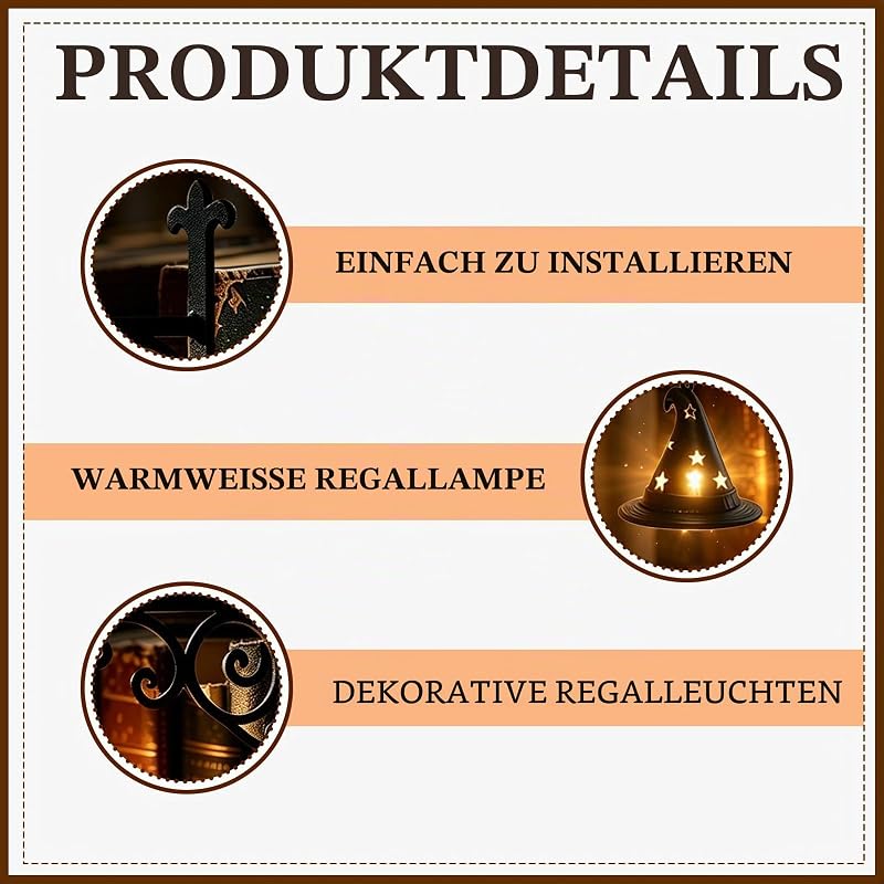 Bücherregal Lampe,Halloween Deko Bücherregal Lampe,Bibliothekslaterne