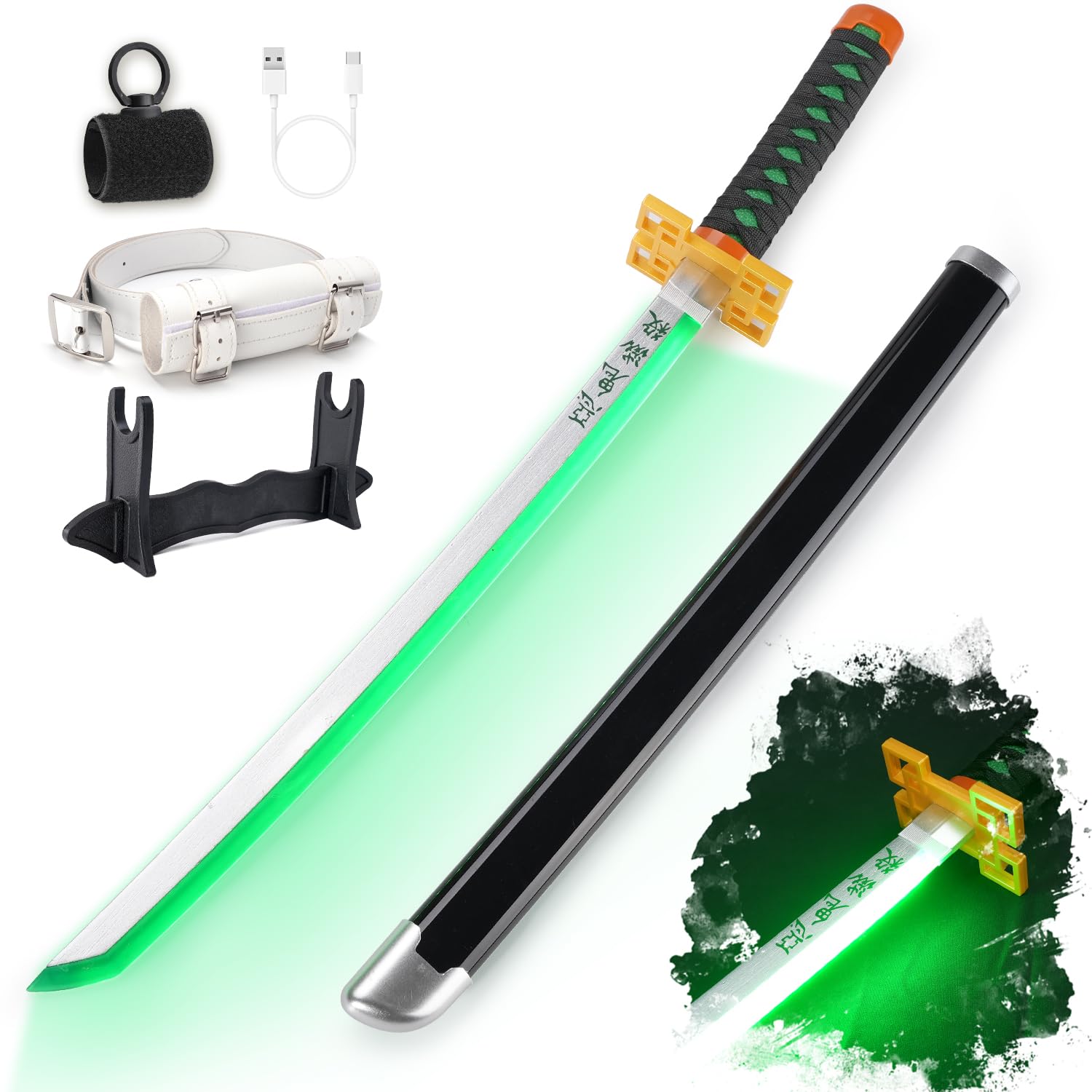 RENGENG Light Up Muichiro Sword, 30 Inches