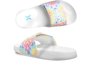 Hurley Naia Slides for Girls and Boys - Comfortable Slip-On Kids Sandals with Adjustable Strap, Unisex Slides for Indoor and Outdoor, Adjustable Sporty Slides for The Beach and Pool