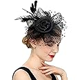 Fascinators Hat Women Tea Party Headband Flower Cocktail Mesh Feathers Hair Clip Kentucky Derby Hat Wedding