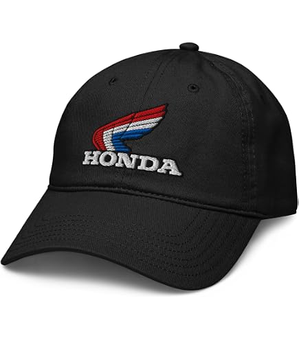 HONDA ホンダ 半帽 ヘルメット ウイングロゴ New White Wing Logo Adjustable Baseball Hat at Amazon Men's