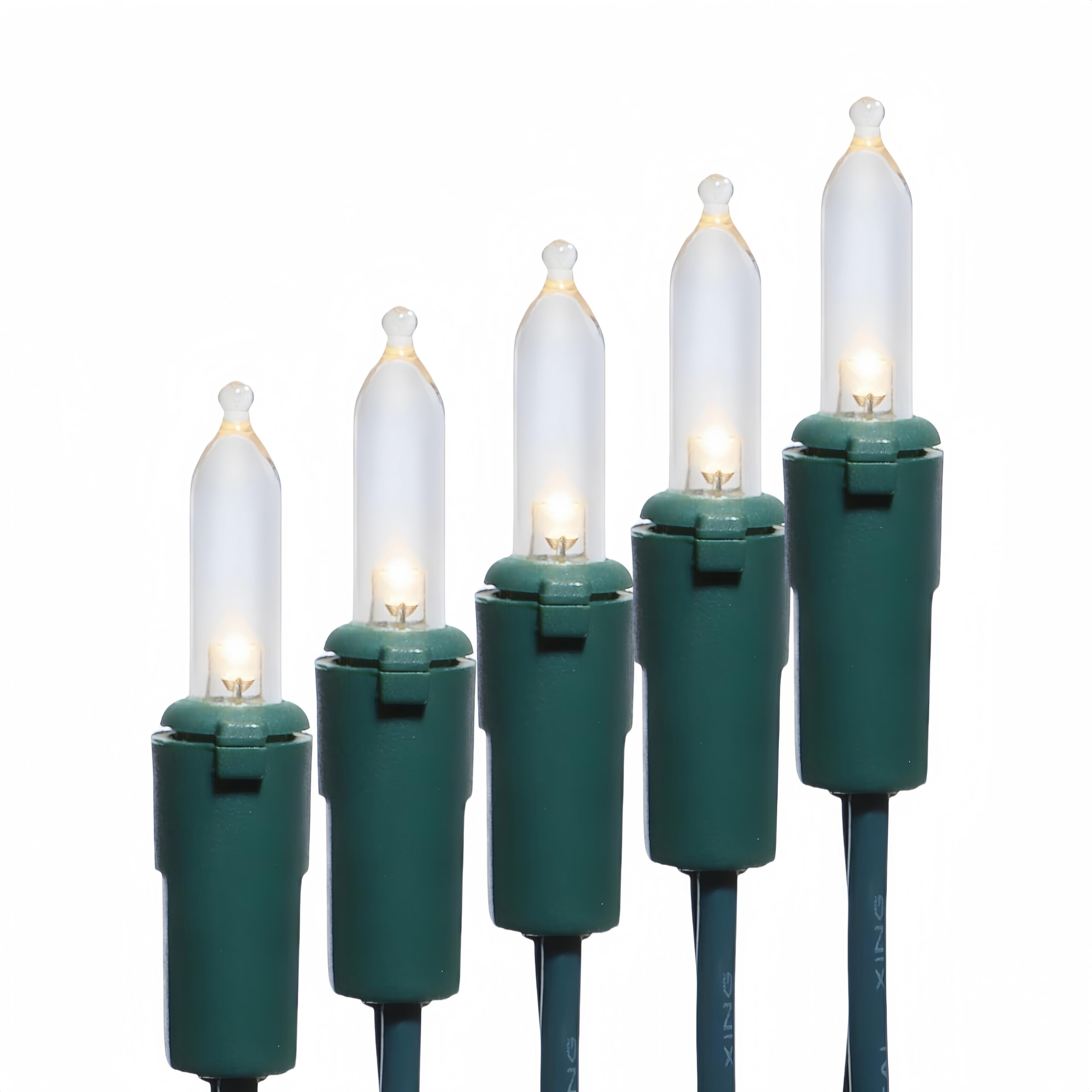 Photo 1 of 100 LED Warm White Christmas Lights, Commercial Grade Green Wire String Lights 35 Ft, for Indoor Outdoor House, Garden, Patio.