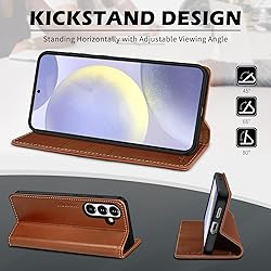 SHIELDON Case for Galaxy S25 6.2", Genuine Leather