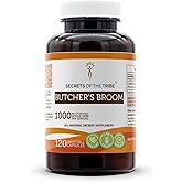 Secrets of the Tribe Butcher's Broom 120 Capsules, 1000 mg, Butcher's Broom (Ruscus aculeatus) Dried Root (120 Capsules)