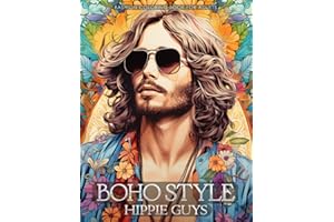 Boho Style Hippie Guys - Fashion Coloring Book for Adults: Handsome Men Wearing Bohemian Chic Clothing & Accessories