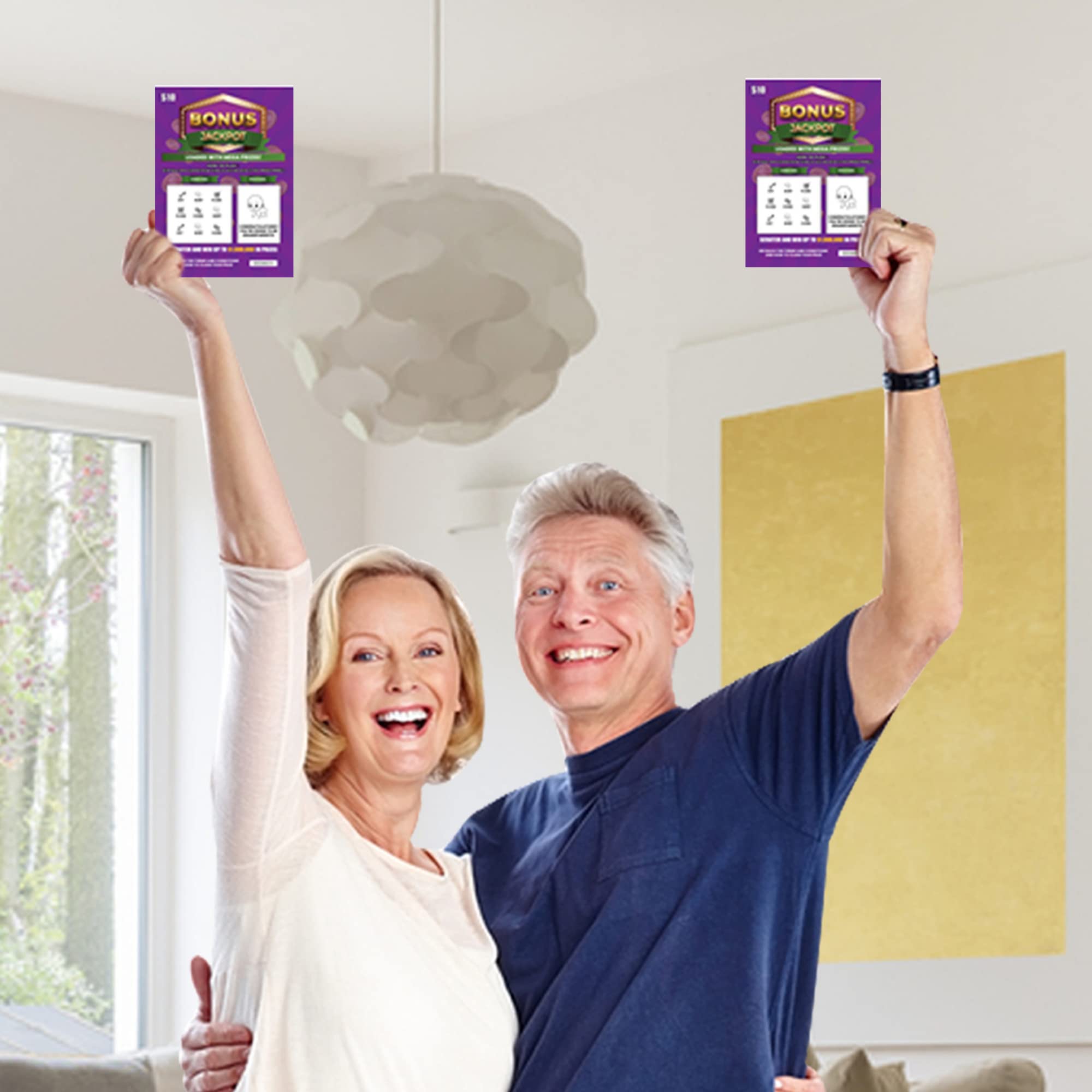 Grandparents Baby Announcement Scratch Off Lottery Tickets, 2 Pack with Envelopes, Multicolor