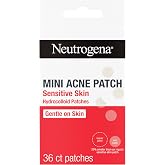 Neutrogena Acne Patches for Sensitive Skin, Mini Patches, 36 ct | Small Blemish Patches For Sensitive Skin, Hydrocolloid Patch, Visibly Shrinks Pimples Overnight