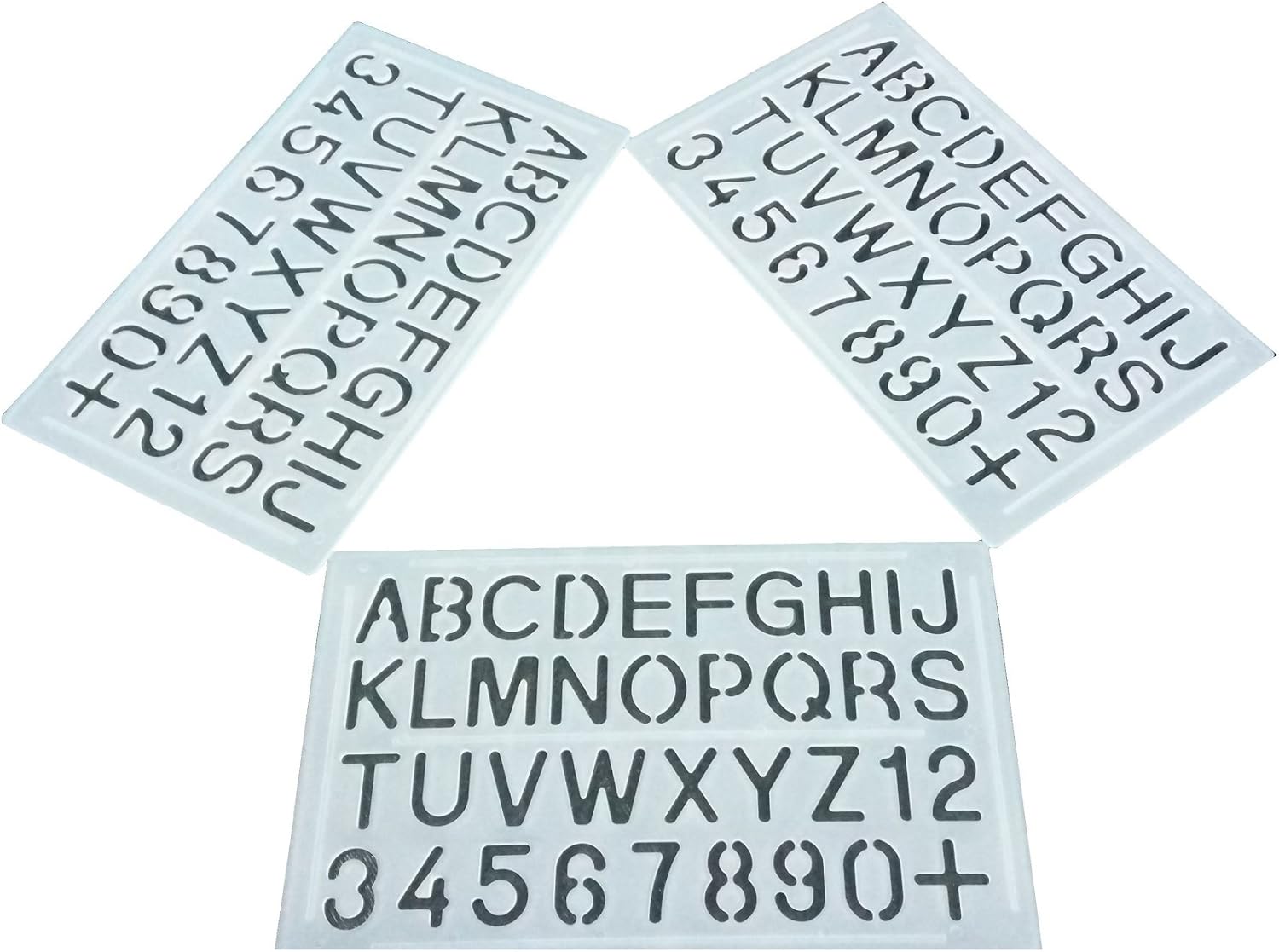 PARTH IMPEX Letter and Number Stencils (Pack of 3) Numeric Alphabet Painting Technical Drawing Template DIY Crafts Projects