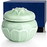 Small Urns for Ashes, Vivid Flower Decorative Cremation Urn for Human Ashes, Mini Keepsake Urns for Adult Man Female Pet with Exquisite Box(Green