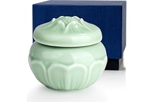 SIBRANT Small Urns for Ashes, Vivid Flower Decorative Cremation Urn for Human Ashes, Mini Keepsake Urns for Adult Man Female Pet with Exquisite Box(Green