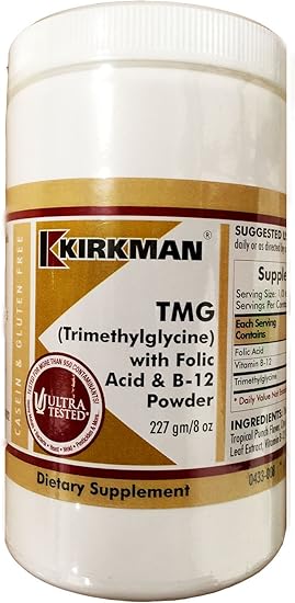 Amazon Com Kirkman Labs Tmg W Folic Acid B 12 Powder 8 Oz Health Personal Care