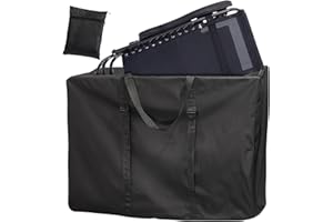 URANSHIN Large Outside Folding Chair Storage Bag with Zipper Handles and adjustable straps, 600D Folding Chair Carry Bag for Zero Gravity Chair Cover, Portable Folding Lounge Chair Carrying Bags (Black)