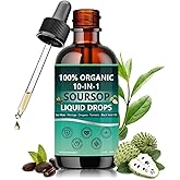 100% Organic 10-in-1 Soursop Drops for Body, with Sea Moss, Moringa, Oregano, Turmeric, Black Seed Oil & Ashwagandha 60 ml