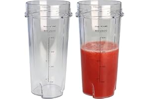 2 Pack 16 OZ Blender Cups Replacement for Ninja BL660C/ BL780C/ BL770/ BL770AMZ/ QB3001SS, Blender Cups Compatible with Nutri
