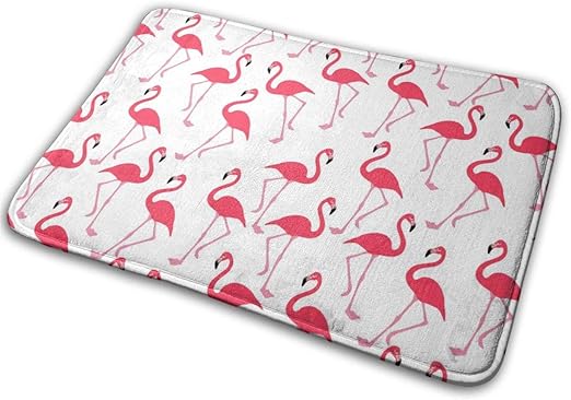Amazon Com Kwhy Flamingo Bath Rugs And Mats Memory Foam Bath Mats Non Slip Soft Absorbent Bath Rugs Rubber Back Runner Mat For Kitchen Bathroom Floors 15 7 X 23 5 White Home Kitchen