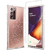 Coolwee Crystal Glitter Full Protective Case for Galaxy Note 20 Ultra 5G Heavy Duty Hybrid 3 in 1 Rugged Shockproof Women Girl Transparent for Samsung Galaxy Note 20 Ultra Shiny Clear Bling Sparkle
