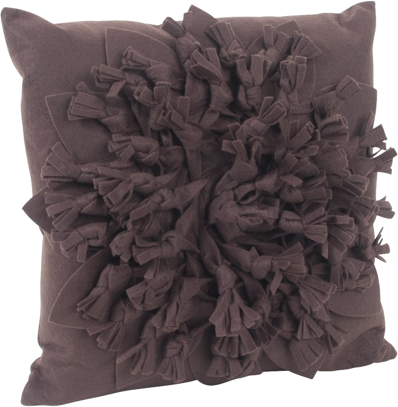 Amazon Com Saro Lifestyle Ft612 Flower Design Felt Throw Pillow