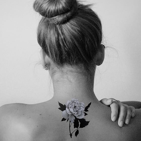 Ultnice Temporary Tattoo Rose Peony Flower Butterfly Flash Tattoos Long Lasting 8 Sheet