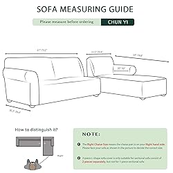 CHUN YI Stretch Sectional Couch Covers Soft L
