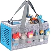 Carrying Case for Tonies Starter Set & Storage Bag for Tonies Figurine, Home Outdoor Hand Bag for Toniebox 2 Audio Player and Dolls Musical Toy Folding Bag for Kids Toniebox Accessories (Gray Blue)