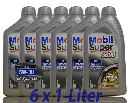 6x 1 L Liter Mobil Super™ 3000 XE 5W-30 Motor-Öl