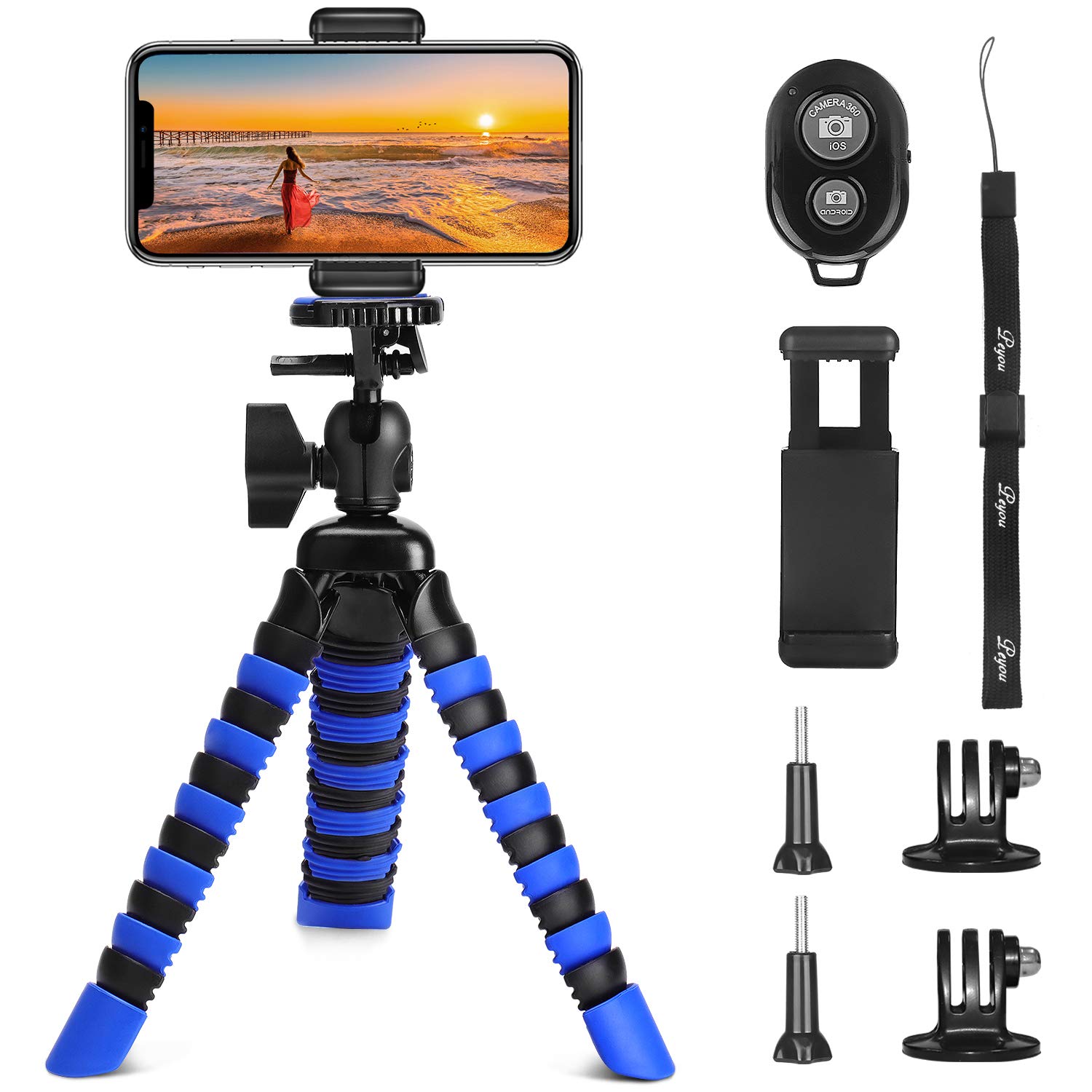 Tripod for Phone Camera With Phone Holder and Bluetooth Remote Shutter
