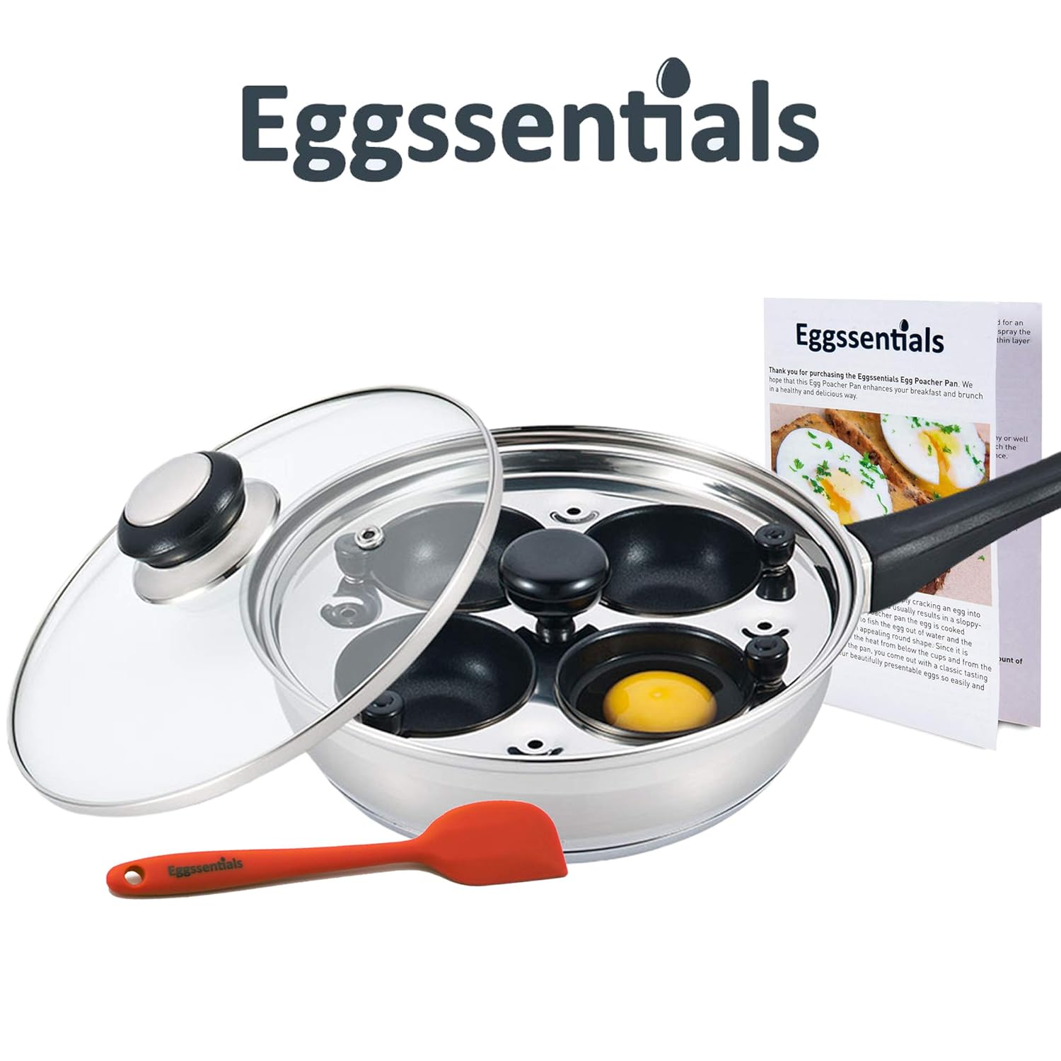 Eggssentials Poached Egg Maker Nonstick 4 Egg Poaching Cups