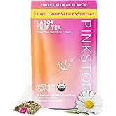 Pink Stork Labor Prep Tea, Organic Red Raspberry Leaf with Chamomile and Rosehip, Caffeine-Free, Pregnancy Must Haves, Labor and Delivery Essentials, Third Trimester Pregnancy - 15 Sachets | Organic, Caffeine-Free, Pregnancy Must Haves