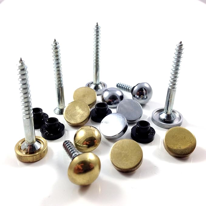 Pack of 2 x 3/4" (19mm) Mirror Screws & Chrome Dome CAPS Amazon.co.uk DIY & Tools