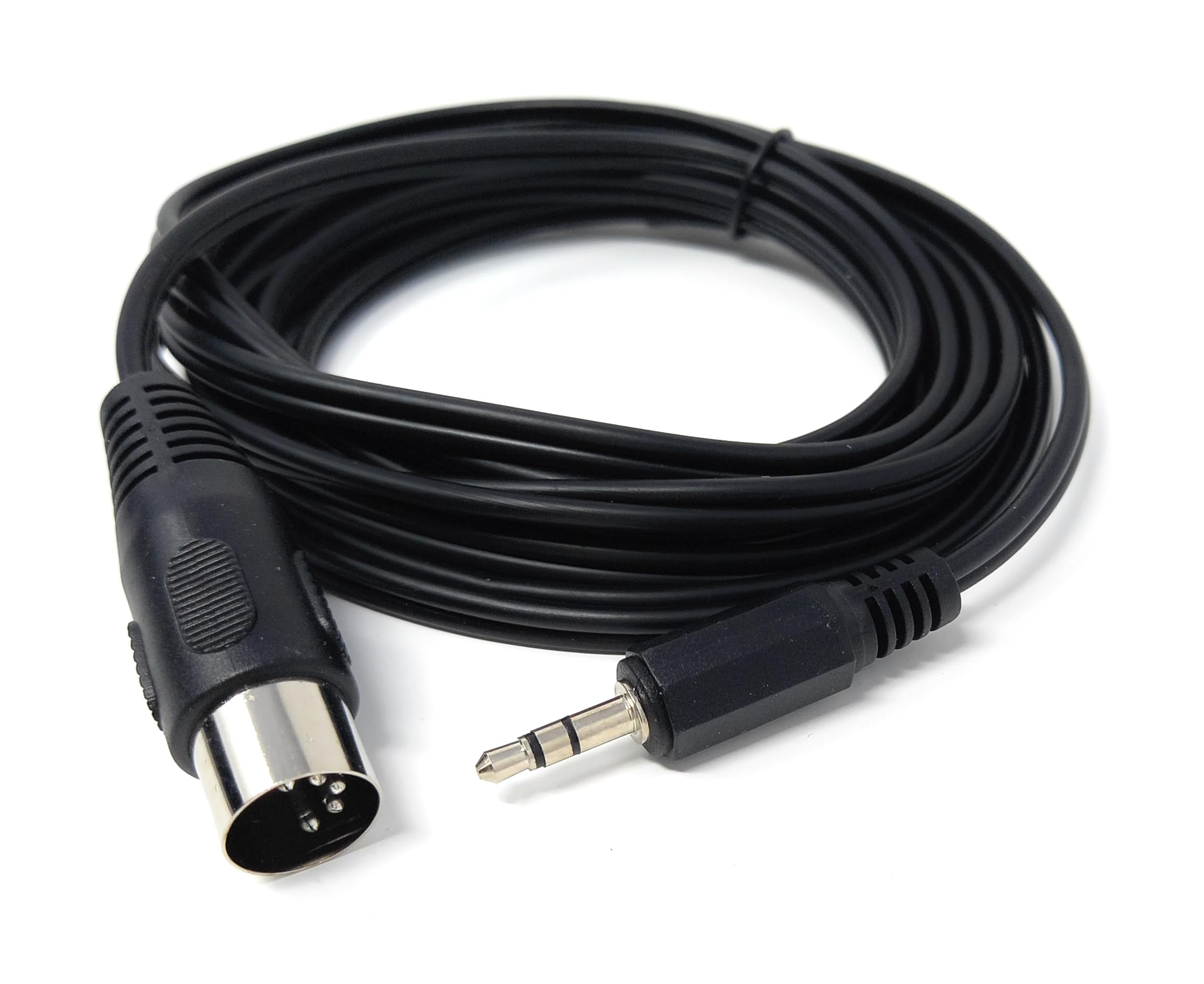 DRUT 3m 3.5mm Stereo Jack Plug to 5 Pin Midi Din Male AUX Audio Cable, Midi Pins 2, 3, 5 are Connected 10ft