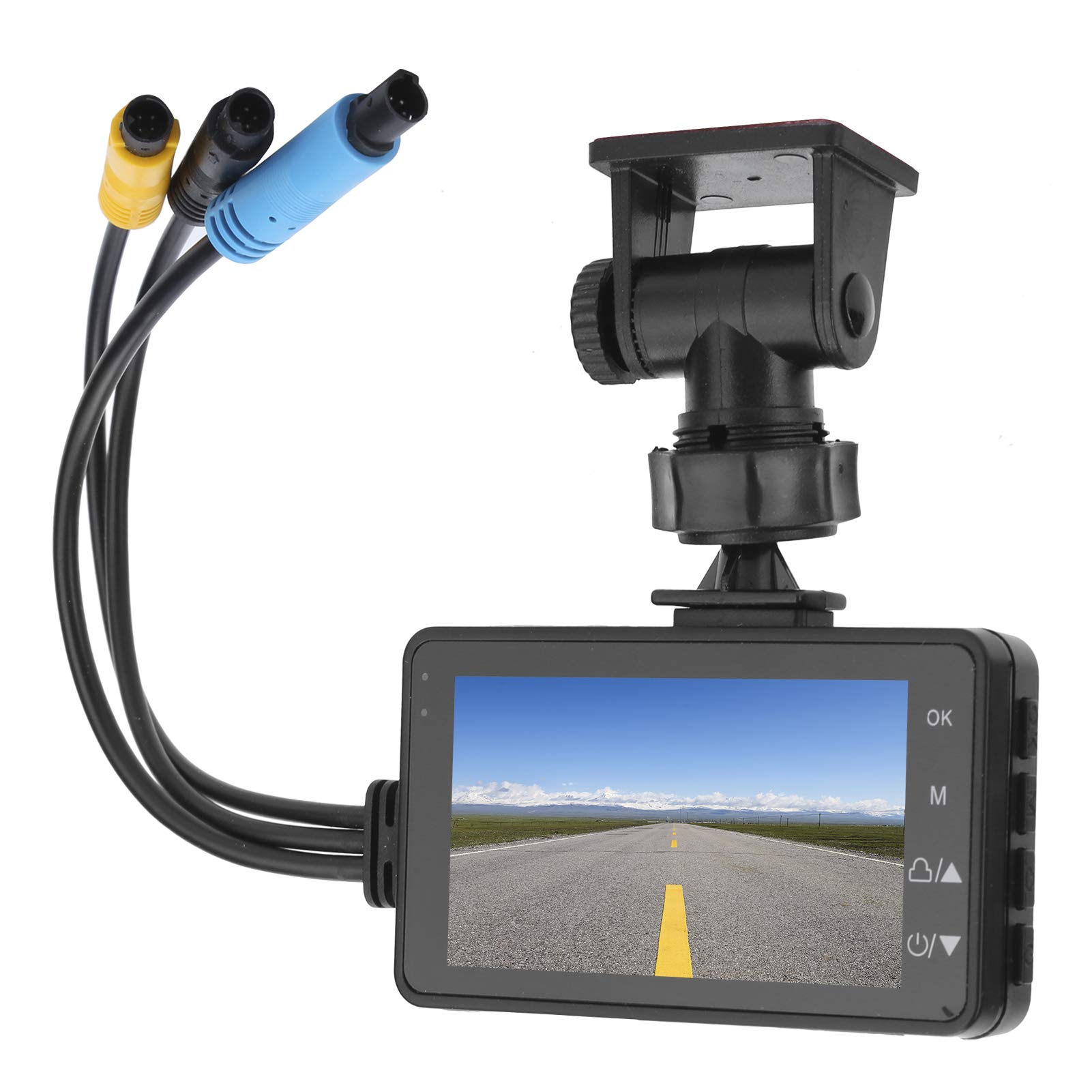 Plyisty Motorcycle Driving Recorder, HD 1080P 3" DVR Dual Lens Dash Cam Front and Rear Cameras Drivi