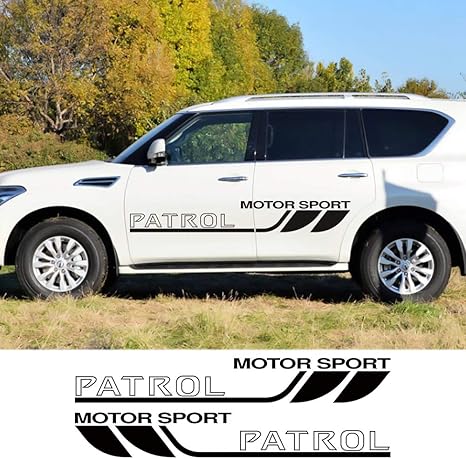 Amazon Co Jp Tieanoe 2ピース車のドア側スポーツストライプステッカー日産パトロールy60 Y61 Y62自動ボディ装飾グラフィックビニールフィルム車のアクセサリー ホーム キッチン