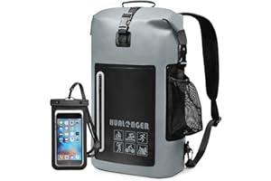 Hualonger Waterproof Backpack 20L/30L/40L- Roll Top Closure Bag - Hiking Backpack - Lightweight Durable Floating Dry Bag with IPX8 Waterproof Phone Case