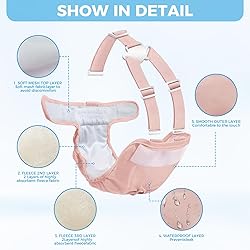 Washable Female Dog Diaper with Suspender - 3 Pack