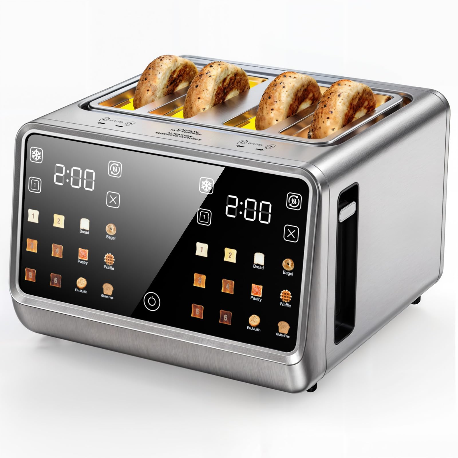 Photo 1 of Toaster 4 Slice, Digital Smart Touch Screen with Memory Function, Single Slot Tech, Stainless Steel Toaster Wide Slot for Bagels | 6 Toast Settings & 5 Bread Types | Defrost & Reheat