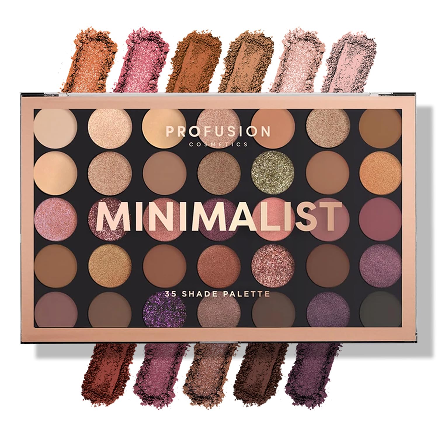Profusion Cosmetics Minimalist 35 Shade Eyeshadow Palette, Get Creative with Blendable Nude Shades, and Glitter Finishes, Pro Quality Nude Eyeshadow Palette, Ideal for Beginners and Experts