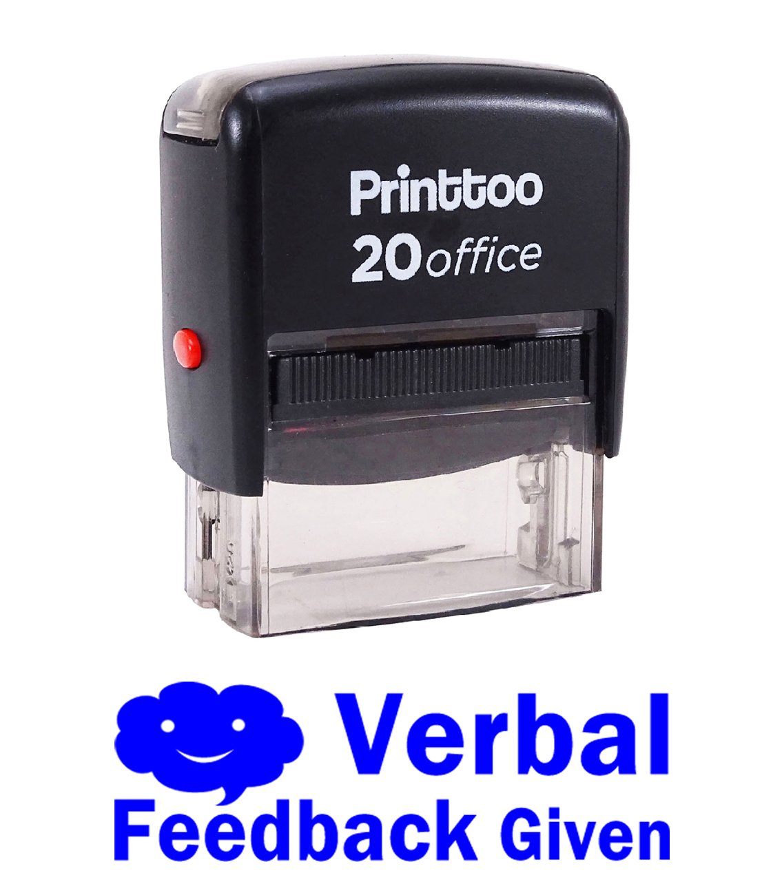 Printtoo Verbal Feedback Given Self Inking Rubber Stamp Office Stationary Custom Stamp-Blue