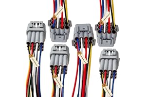 Lsgoodcare 6Pcs 12 Pin Way Waterproof Electrical Connector Plug with Nylon Housing Terminal Sockets Male Female with 18Awg 5.9In Cable for Car Auto