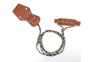 Archery Bow Stringer Tool, Leather & Nylon Stringer with Non-Slip Pads Safe & Durable Recurve Bow String Mounting Accessories