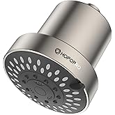 4 Inch Filtered Shower Head with 5 Settings, HOPOPRO Showerhead with Filter | 2-In-1 Fixed Shower Head Filter for Hard Water, Remove 99.5% Chlorine, Improves Skin Hair Condition (4 Inch Brushed Nickle)