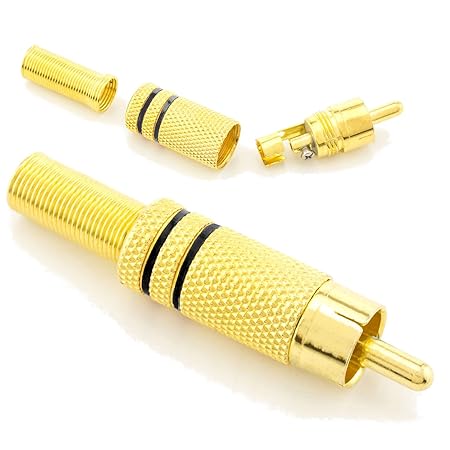 Cinch Stecker, zanasta® Audio RCA Verbindungsstück Hochwertige Cinchstecker Verlängerung für Kabel zum Löten (auch schraubbar