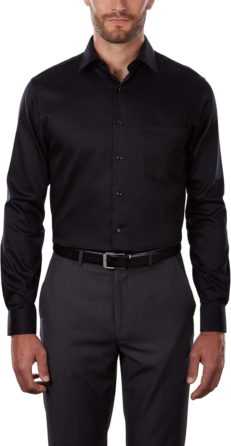 Van Heusen Men's TALL FIT Dress Shirts Lux Sateen Stretch Solid (Big and Tall): Clothing
